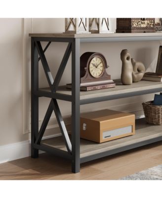 55.1" 3-Tier Multi-Functional Console Sofa Table with Storage Shelves, Entryway Table for Living Room
