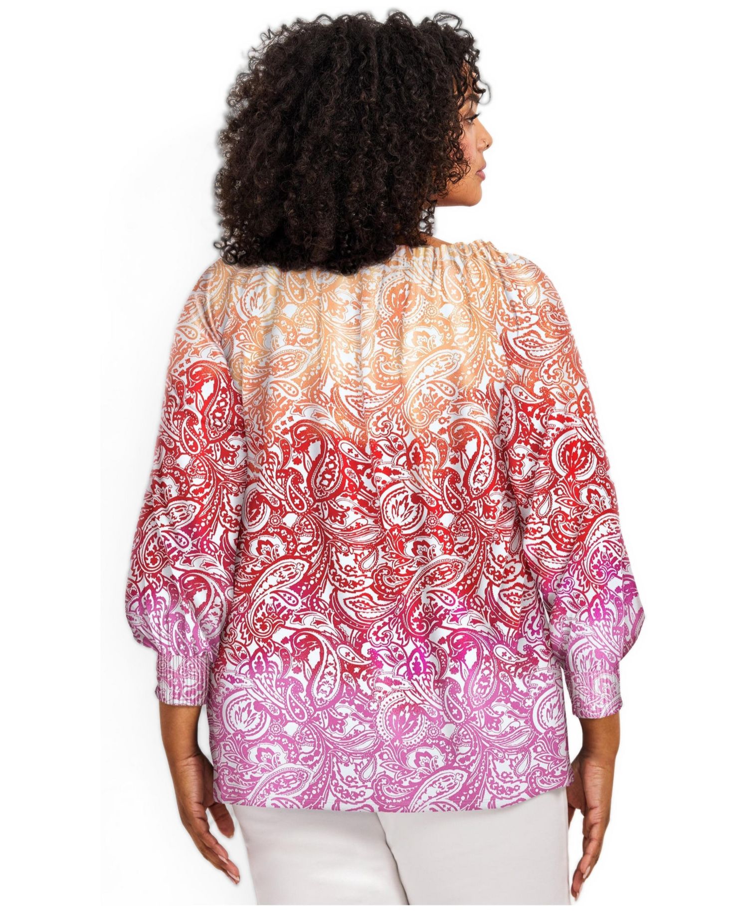 Plus Size Ombre Print Women's Top