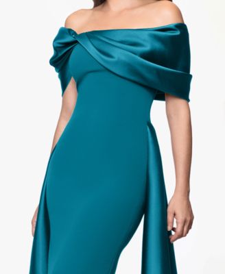 betsy adam off the shoulder dress Betsy & Adam Women's Long Off-the-Shoulder Dress - Black
