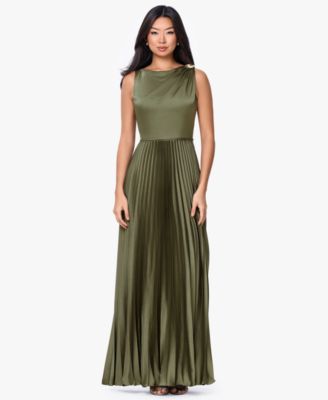 teal green evening dress Satin Dark Olive Halter Neck Maxi Dress