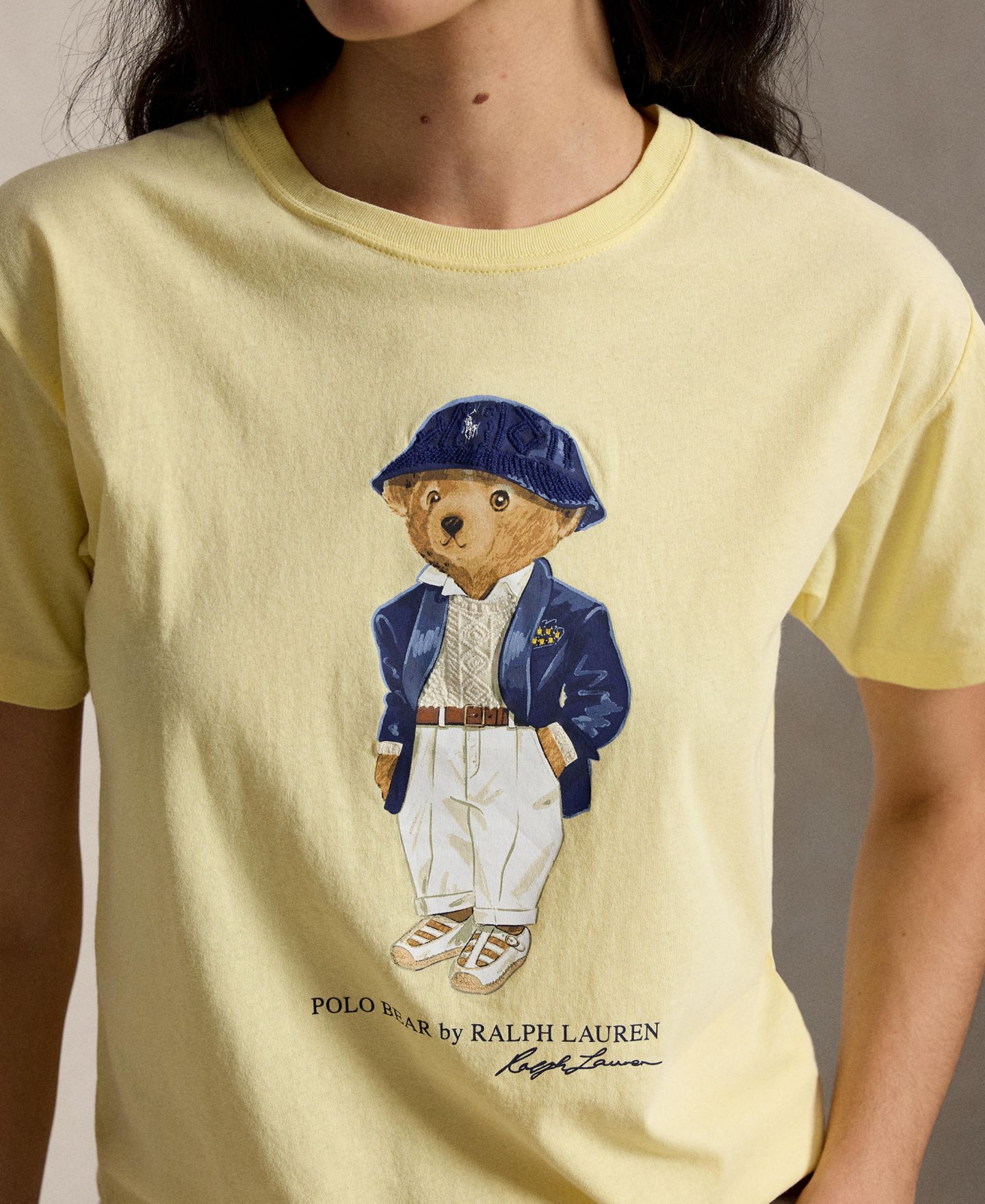 Женская футболка Polo Ralph Lauren Bear Print Crewneck, цвет: Жёлтый — фото 5