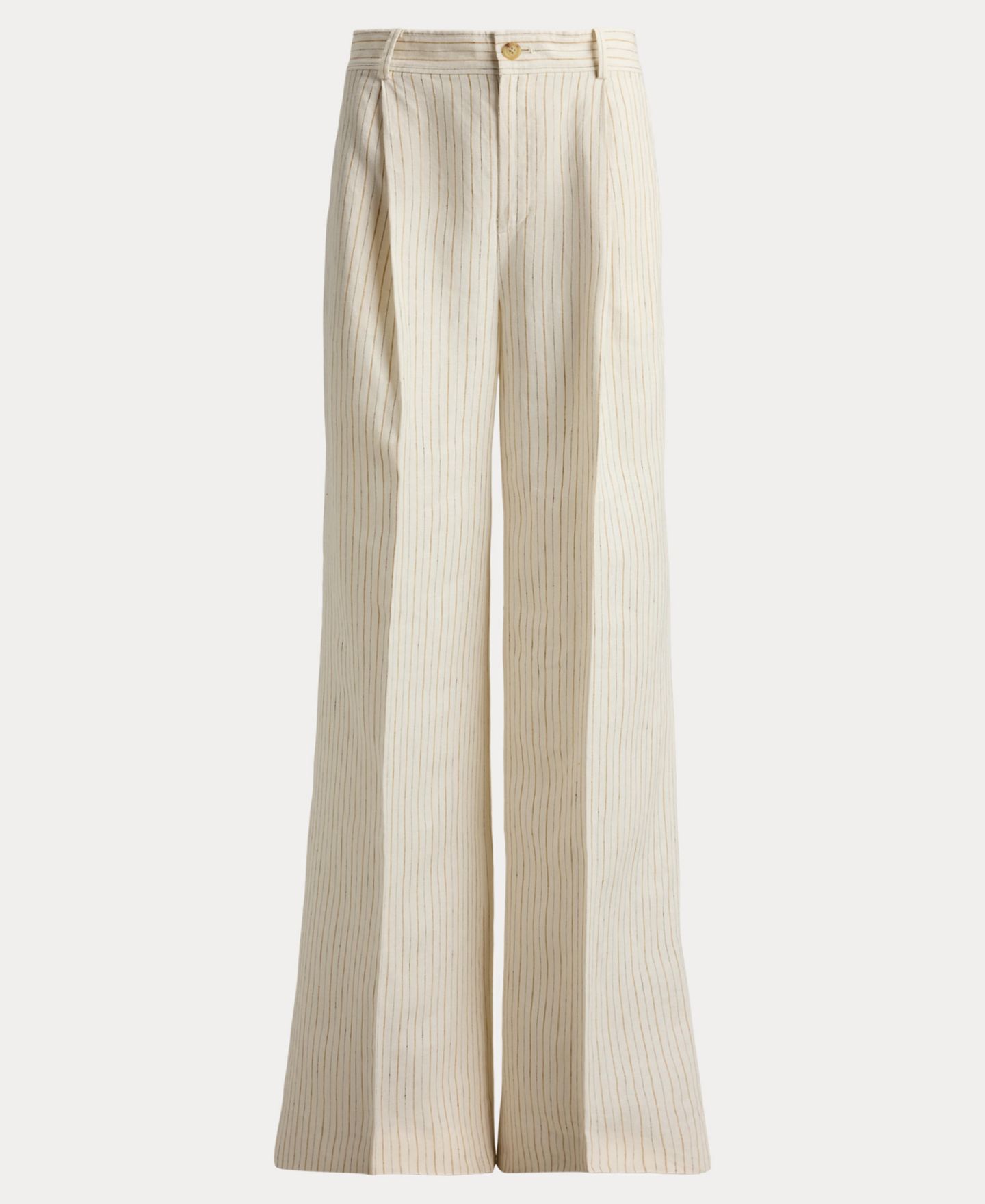 Женские брюки Lauren Ralph Lauren High-Rise Pinstripe Wide-Leg, цвет: Песочный разноцветный — фото 7