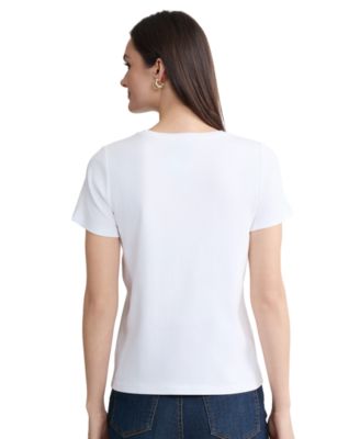 Women's Short-Sleeve Pull-On Cotton T-Shirt