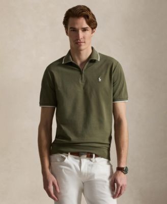 Men's Classic-Fit Stretch Mesh Zip Polo Shirt