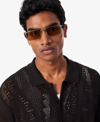 Men's Lacy Knit Polo Collar Sweater Shirt