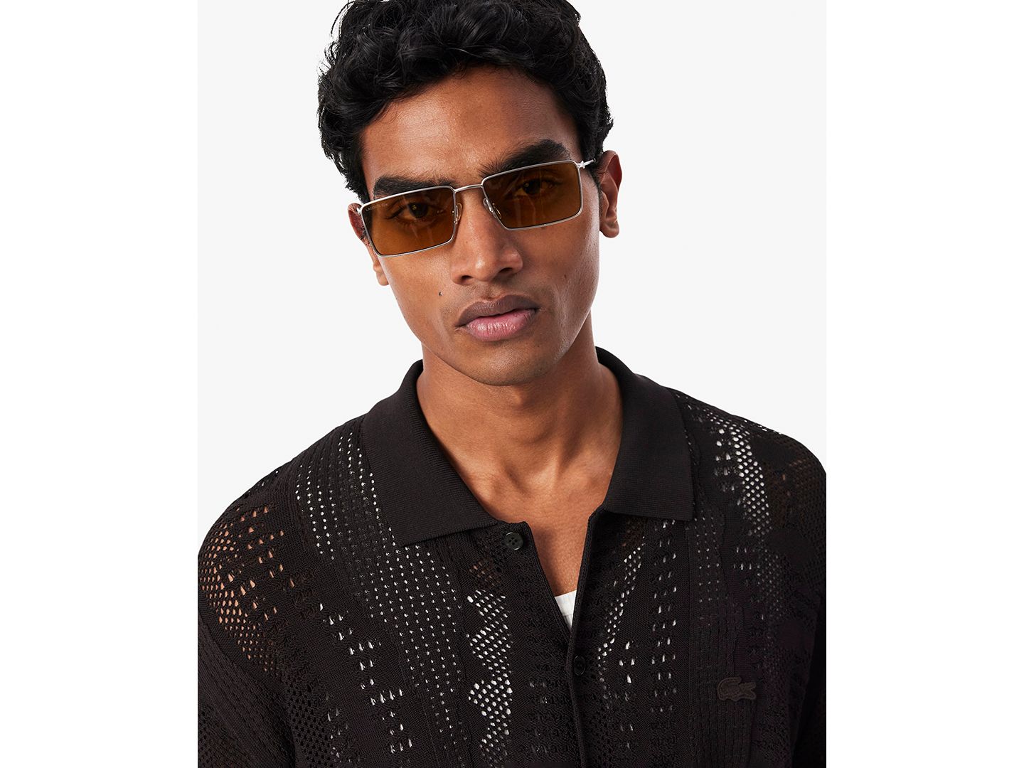 Мужской свитер Lacoste Lacy Knit Polo Collar Sweater Shirt, цвет: Buffal — фото 3