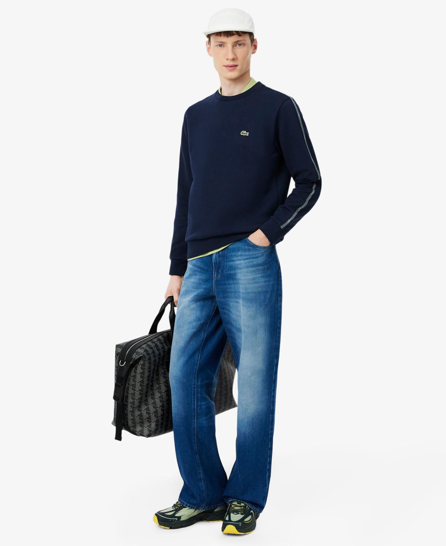 Мужской свитшот Lacoste Long-Sleeve Fleece, цвет: Тёмно-синий — фото 2