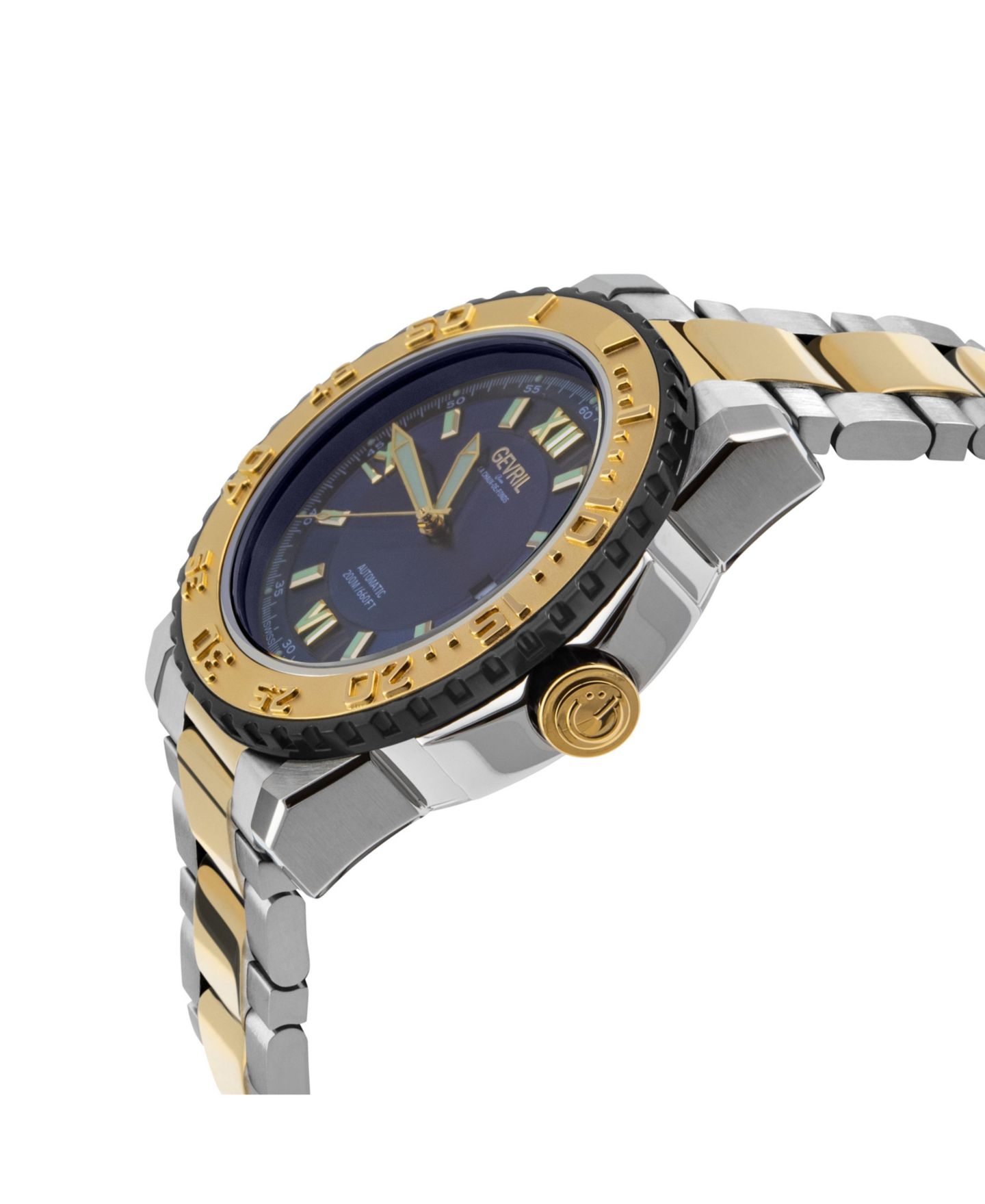 Мужские часы Gevril Seacloud Swiss Automatic на браслете, двухцветные Ipyg/SS — фото 3