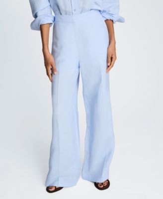 Women's Pull-On Linen Wide-Leg Pants
