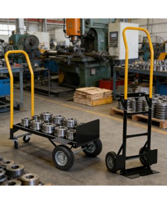 Hand Truck Dual Purpose  Push Cart with Swivel Wheels 330 Lbs Capacity Heavy Duty Platform Cart for Moving/Warehouse/Garden/Grocery