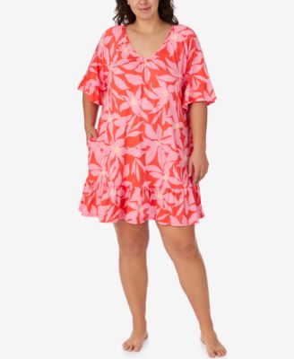 Plus Size V-Neck Short Nightgown