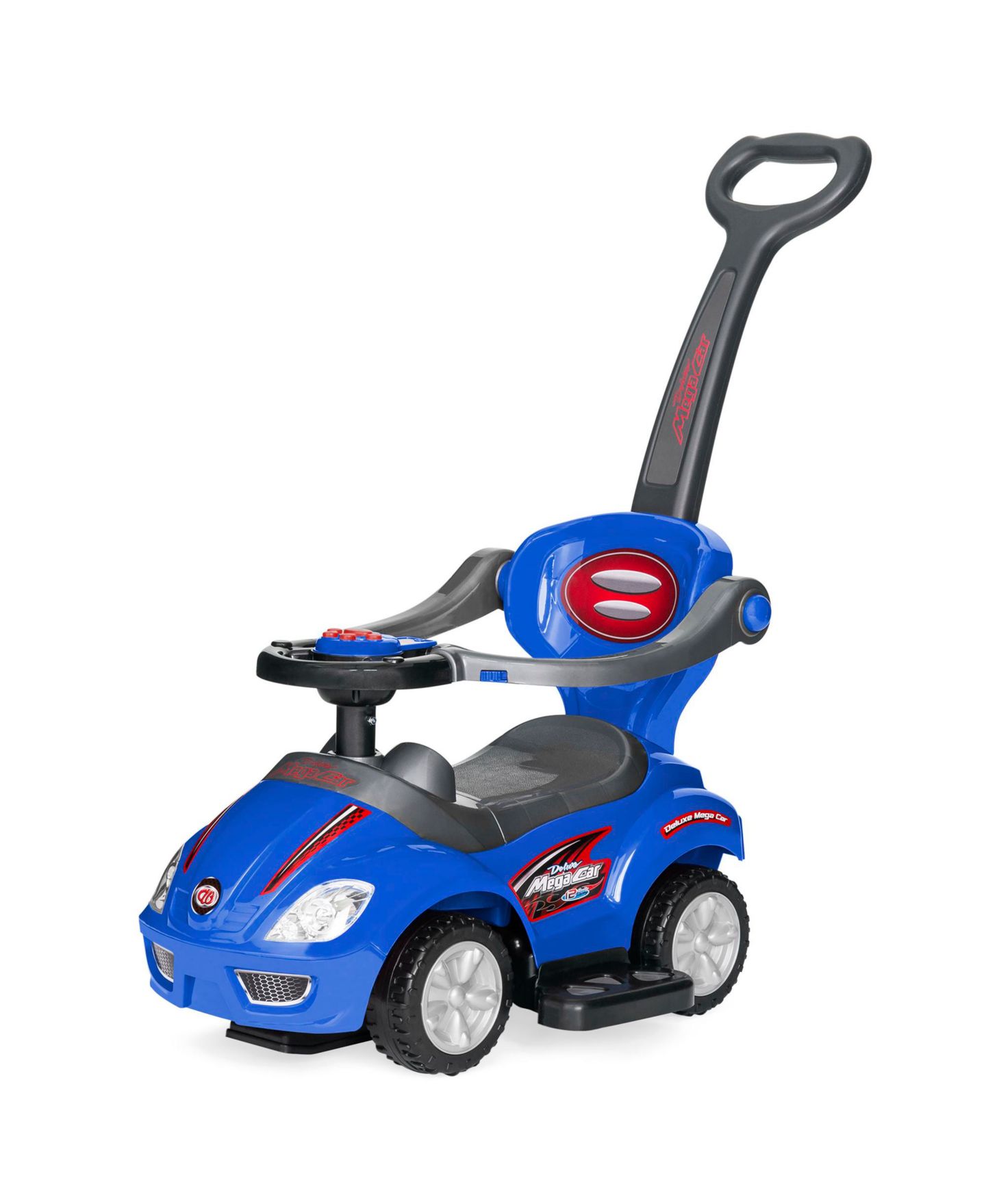 Детская игрушка Best Choice Products 3-in-1 Kids Push and Pedal Toddler Ride On Wagon Play Toy Stroller w/ Sounds, Handle, Horn, цвет: Синий — фото 1