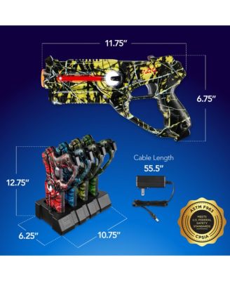 Set of 4 Rechargeable Laser Tag Blasters with Docking Station and 4 Game Settings
