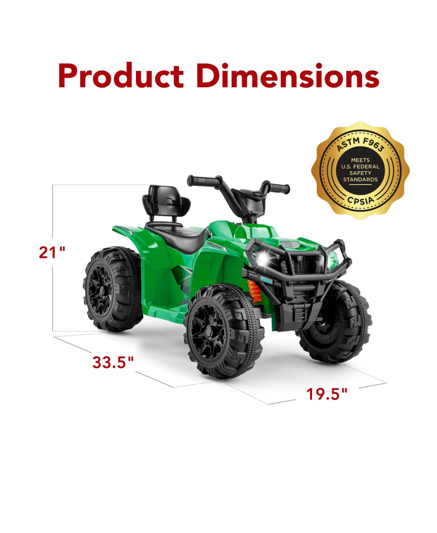 Детская игрушка Best Choice Products 12V Kids Ride-On ATV Quad with Bluetooth, 55 lbs. Capacity, Ages 3+, цвет: Зелёный — фото 5