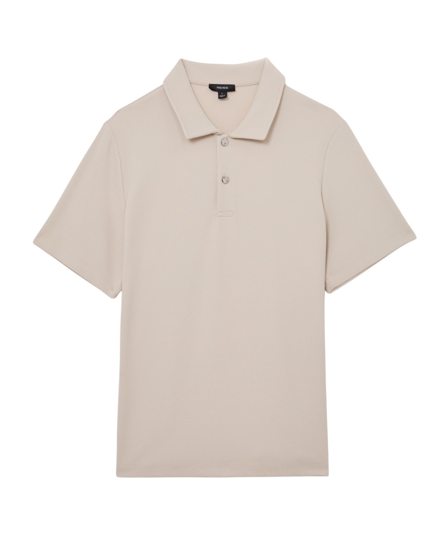 Мужское поло REISS Kennedy Textured Half-Button Polo Shirt, цвет: Верблюжий коричневый — фото 6