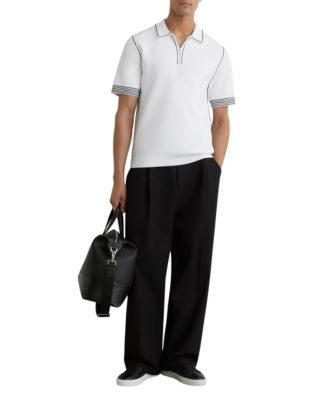 Men's Stitch-Detail Half-Zip Polo Shirt