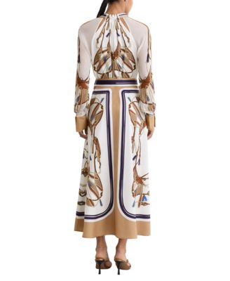 foulard print long dress Zara FOULARD PRINT LONG DRESS