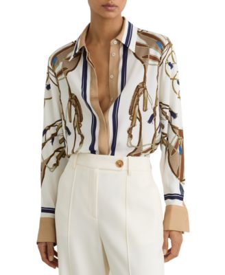 Women's Ellis Foulard-Print Concealed-Placket Shirt