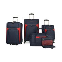 5-Piece Nautica Oceanview Luggage Set + 10-Year Warranty (Navy/Red)
