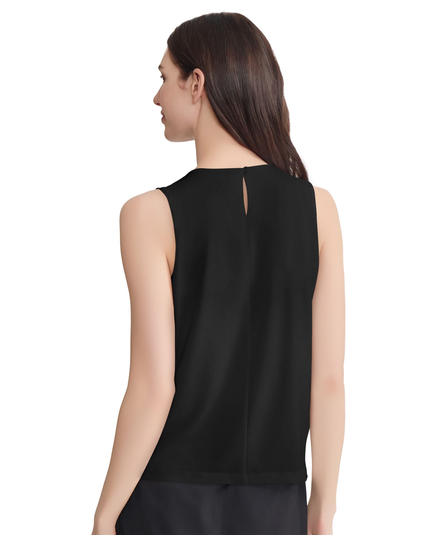 Женский топ Jones New York Pleat Front Crewneck Top, цвет: Чёрный — фото 4