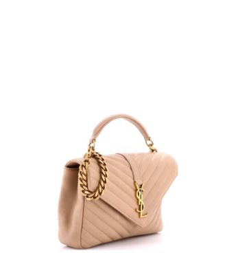 Medium Classic Monogram College Bag Matelasse Chevron Leather