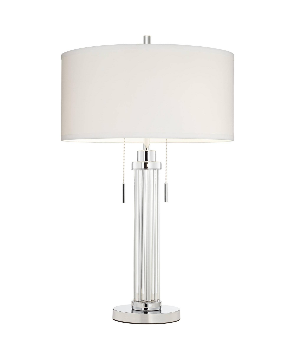 Possini Euro Design Cadence Modern Table Lamp 30" Tall Glass Column with Table Top Dimmer Shade for Bedroom Living Room Bedside Nightstand House