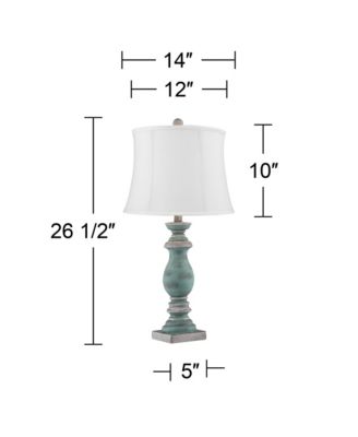 Patsy Rustic Farmhouse Table Lamps 26 1/2 High Set of 2 Washed Softback Drum Shade for Bedroom Living Room House Home