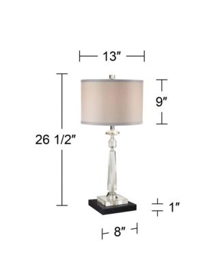 Aline Traditional Table Lamp with Square Black Marble Riser 26 1/2 High Crystal  Shade for Bedroom Living Room Bedside House