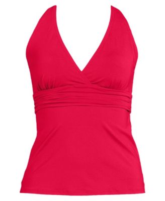 Plus Size V-Neck Plunge X Back Tankini Top