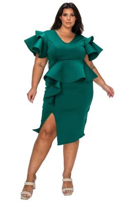 Women's Plus Size Kira Neoprene Peplum Dress