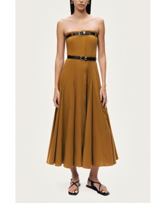 Women's Strapless Double Belted Midi Dress