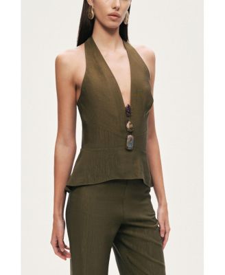 Women's Halter Neck Peplum Top