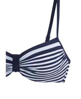 Women's Striped Underwire Bikini Swimsuit Top Bra Sizing