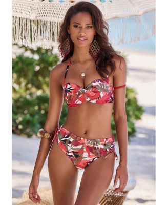 Women's Tropical Mid Rise Bikini Swimsuit Bottom