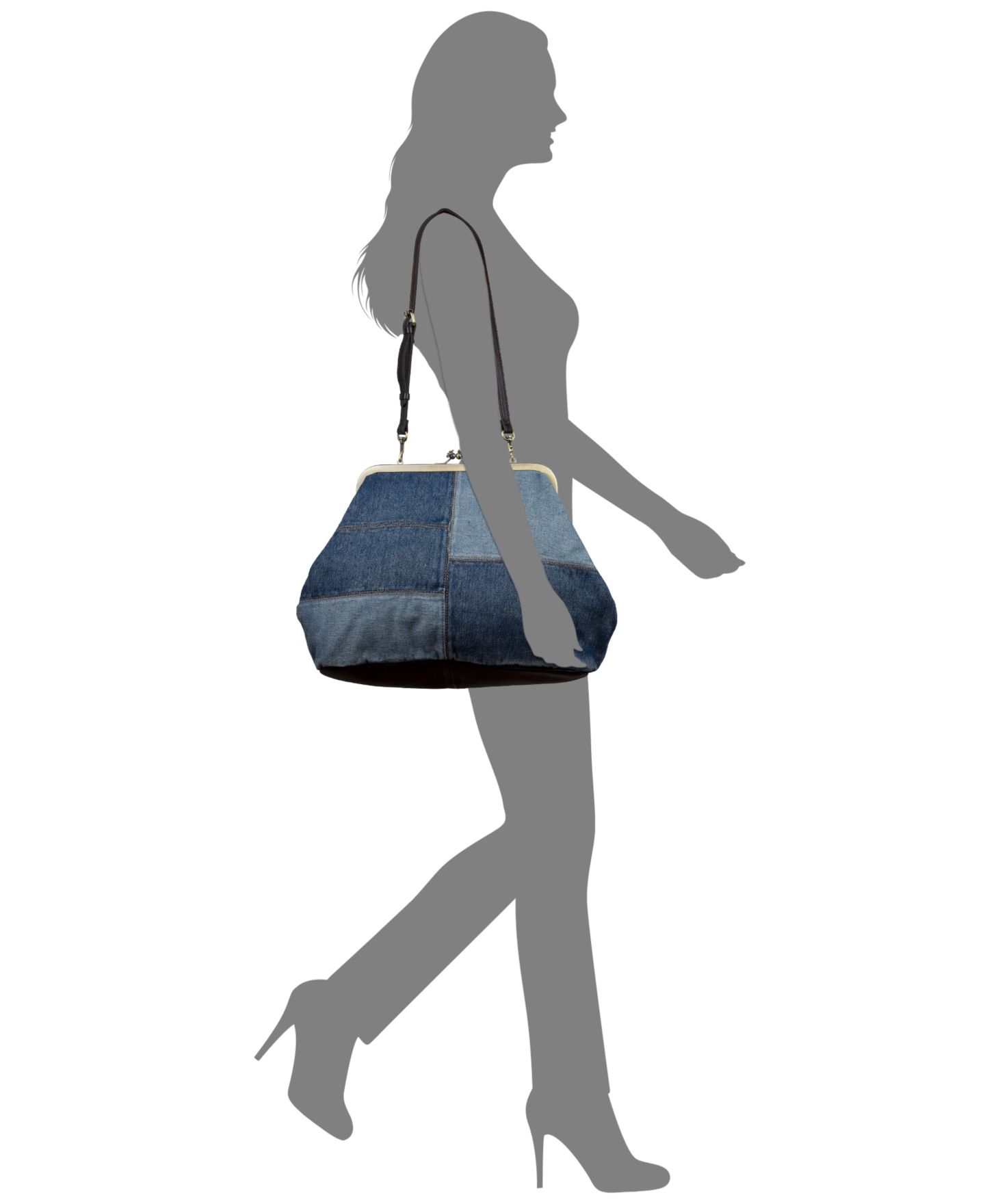 Женская сумка Patricia Nash Serafina Extra-Large Denim Frame Shoulder Handbag, цвет: Джинсовый — фото 5