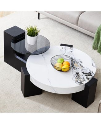 Detachable Double-Decker Coffee Table with Multi-Scene Flexibility