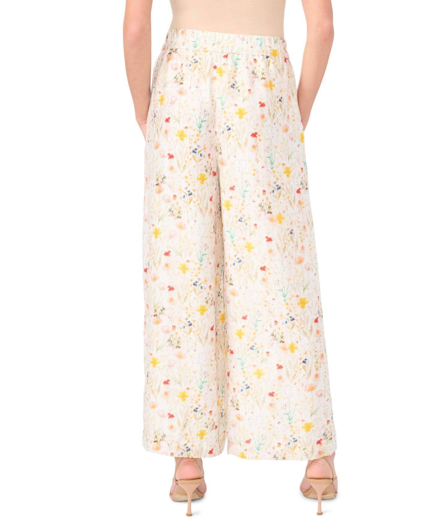 Женские брюки Vince Camuto Mid-Rise Wide-Leg Pull-On, цвет: Белый — фото 2