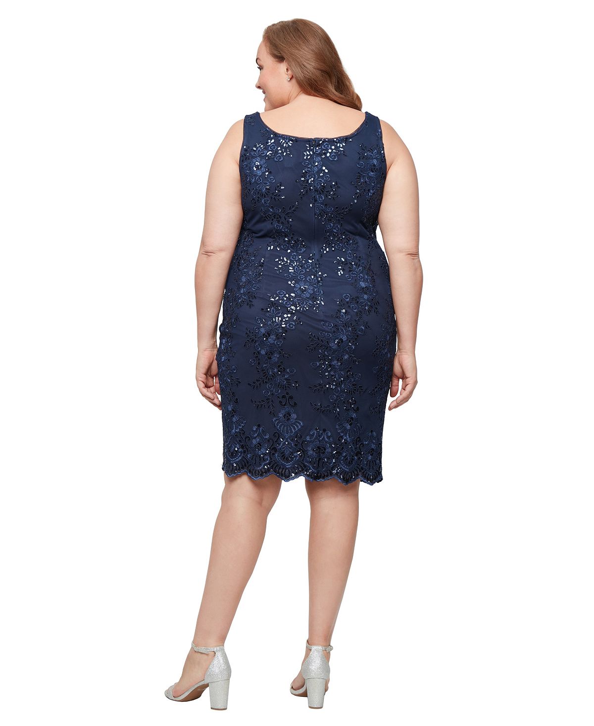 Alex Evenings Women's Glitter Lace Jacket & Dress, 2-Piece Set view 5 — MAYCSS fashion products