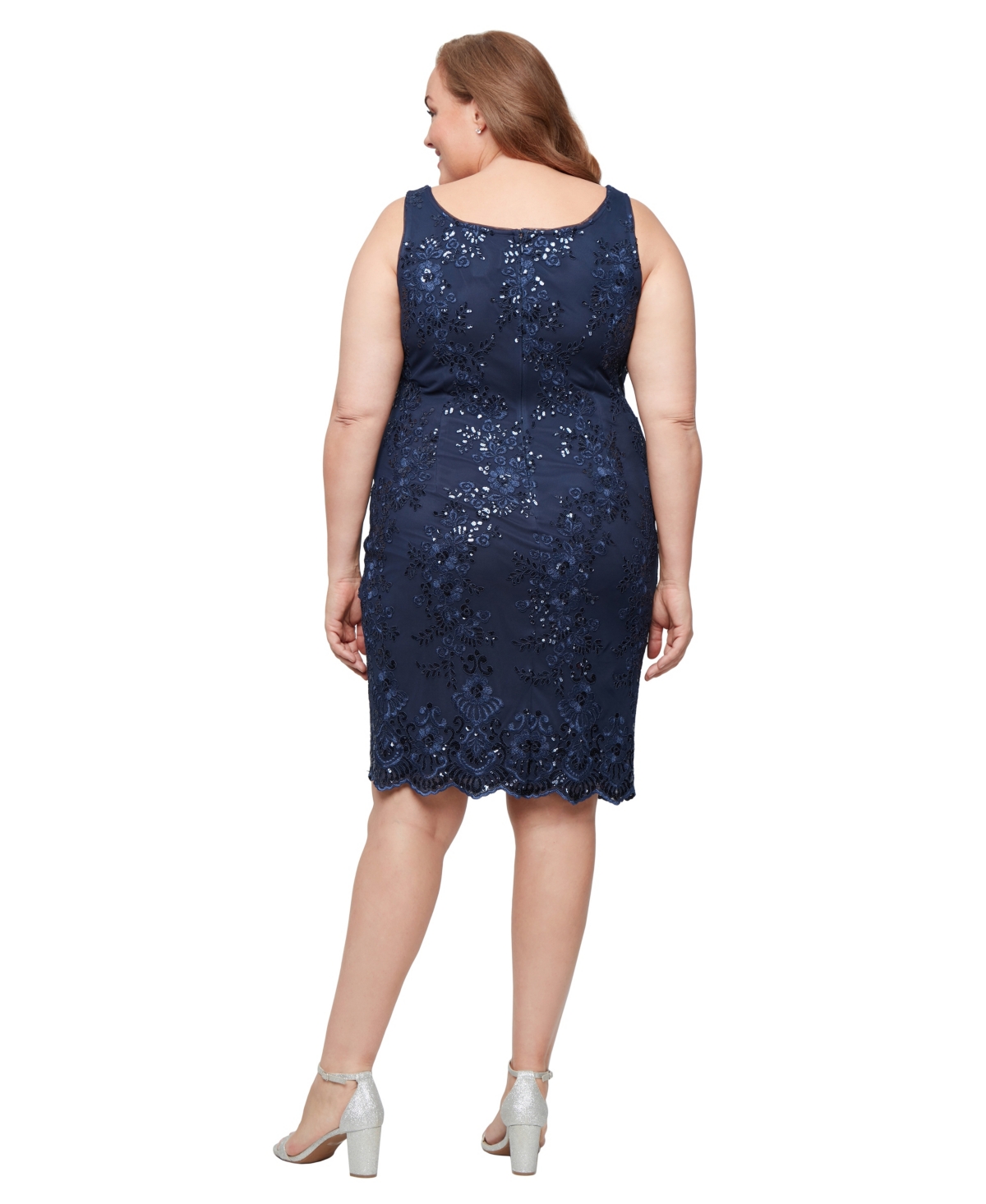 Alex Evenings Plus 3/4-Length Sleeve Jacket and Midi Dress, 2-Piece Set