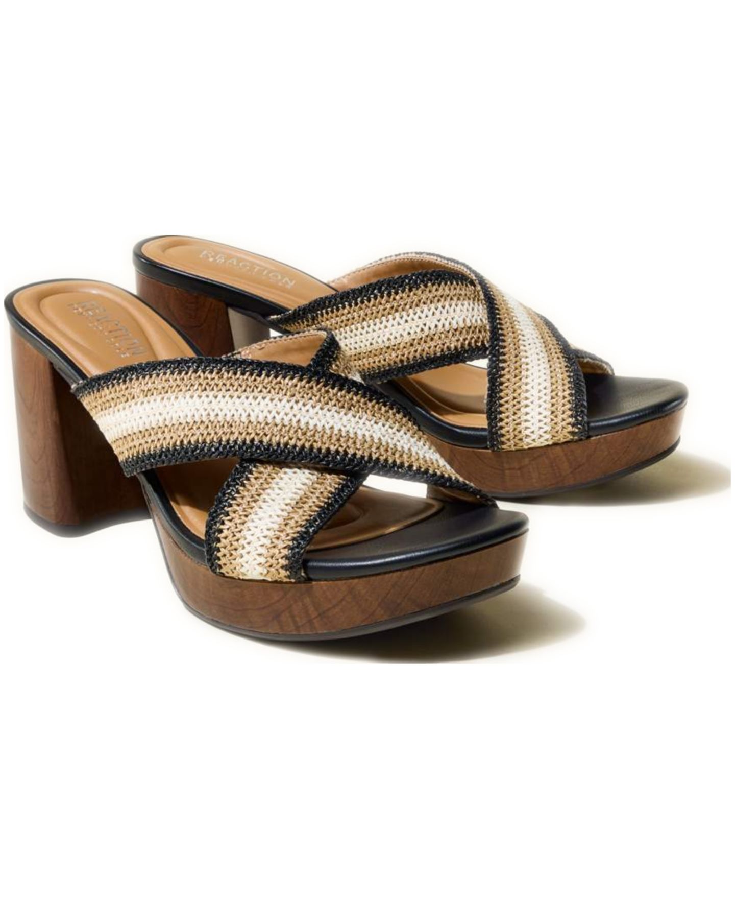 Женские сандалии Kenneth Cole Reaction Reeva Platform Mule Dress Sandals, цвет: Чёрный разноцветный — фото 6
