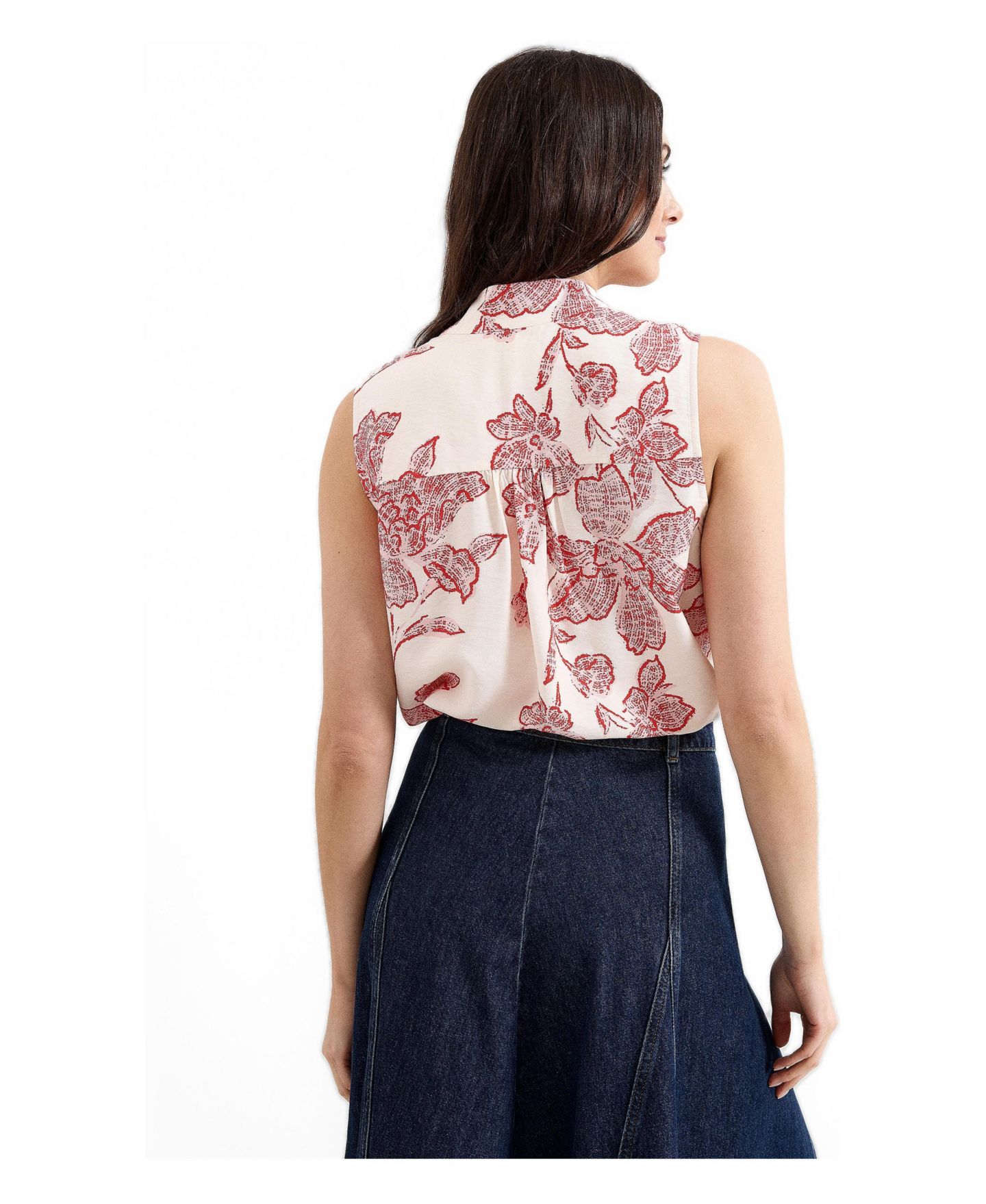 Женская блузка Phase Eight Junie Tie Neck Sleeveless, цвет: Красный — фото 3