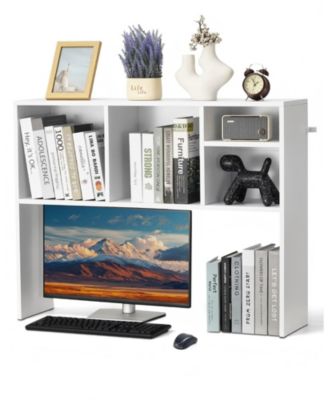 Desktop Bookshelf Hutch with Open Storage for Office Desk