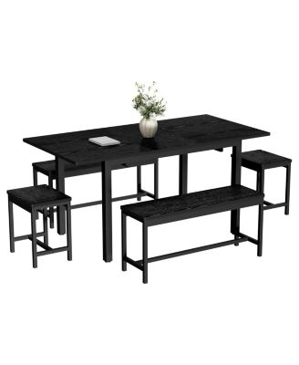 Extendable 6-8 Person 5-Piece Modern Dining Set