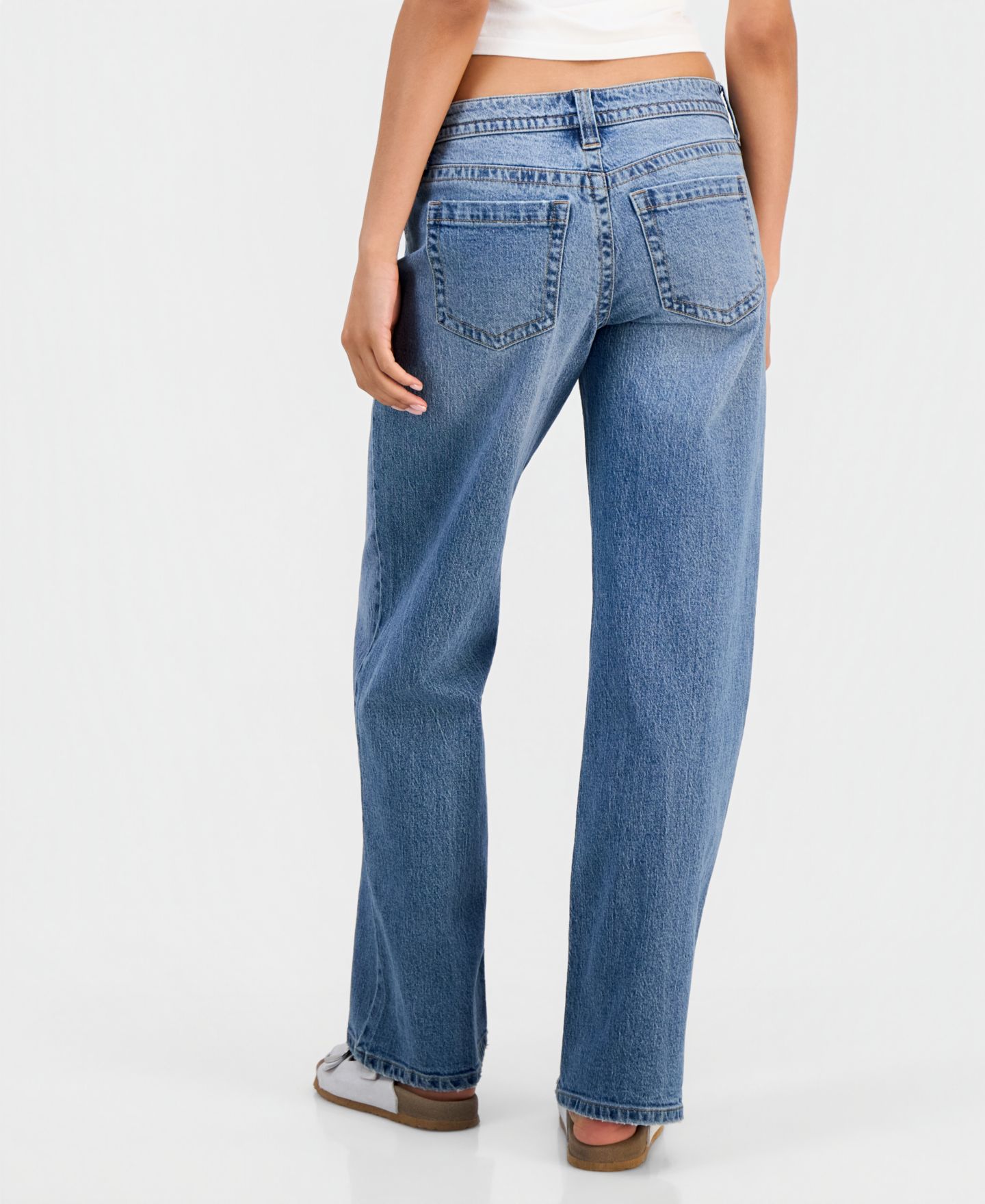 Женские джинсы Celebrity Pink Juniors' Low-Rise V-Waist Inner Beauty Baggy Straight, цвет: Pixie Dust — фото 9