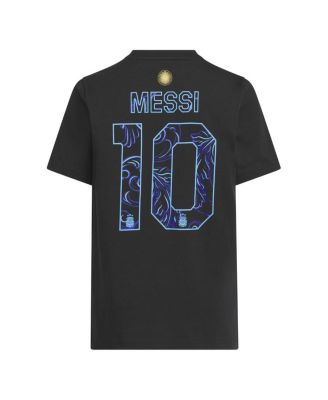 Big Boys and Girls Lionel Messi Black Argentina National Team 2026 Away Jersey Hook Name Number T-Shirt
