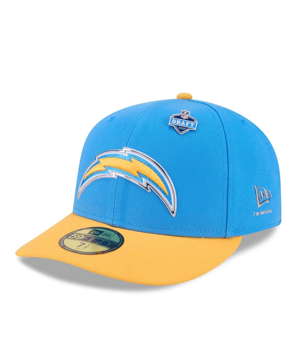 New Era Men's Powder Blue/Gold Los Angeles Chargers 2026 Nfl Draft Pre-Curved 59FIFTY Fitted Hat
