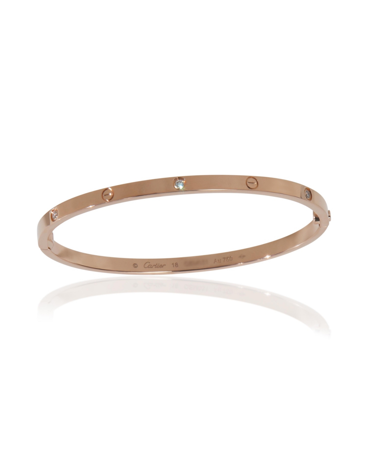 Pre-Owned Cartier Rose Gold Diamond Small Model Love Bracelet