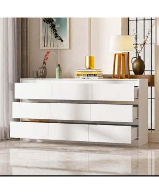 9 Drawer Dresser for Bedroom with Deep Drawers,Dressers and Chest of Drawers Handle Free for Closet Living Room