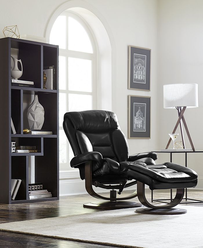 Furniture CLOSEOUT! Eve Leather Recliner with Ottoman Macy's