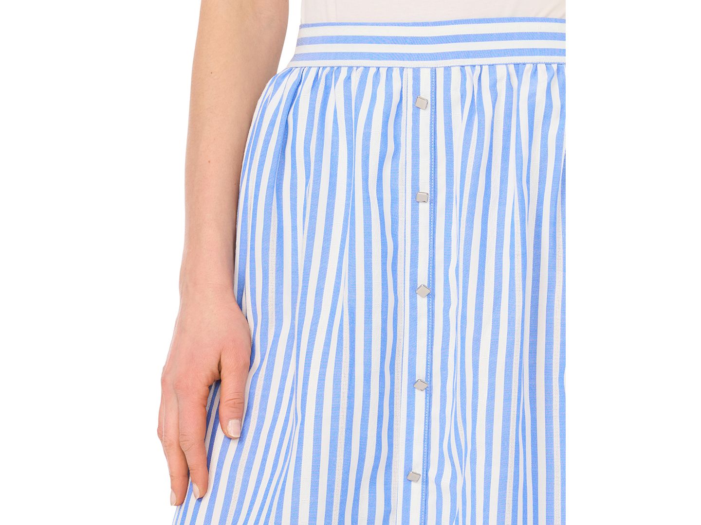 Женская юбка Vince Camuto Pull-On Placket Midi, цвет: Синий облачный — фото 3